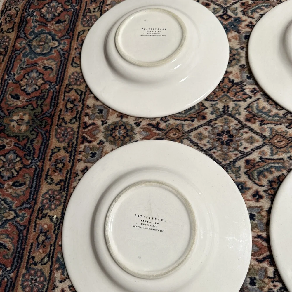 Pottery Barn Salad Bowl Mexican Pottery Strawberry 10” Serving Bowls Set Of 6